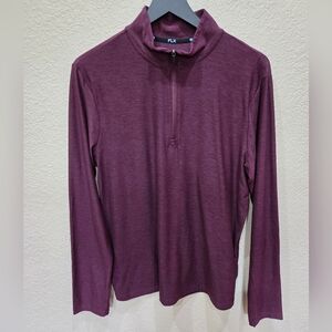 Flx Purple Fitted Long Sleeve Sweatshirt Half Zip